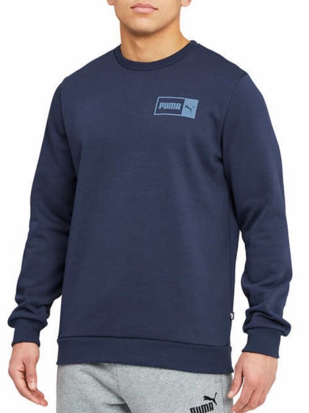 Puma Men's Navy Fleece Crew Sweater sz L